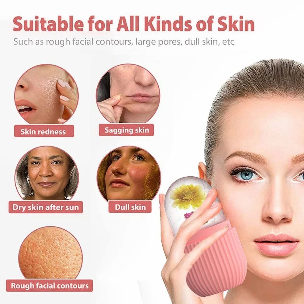 Face Silicone Facial Cube Ice Roller