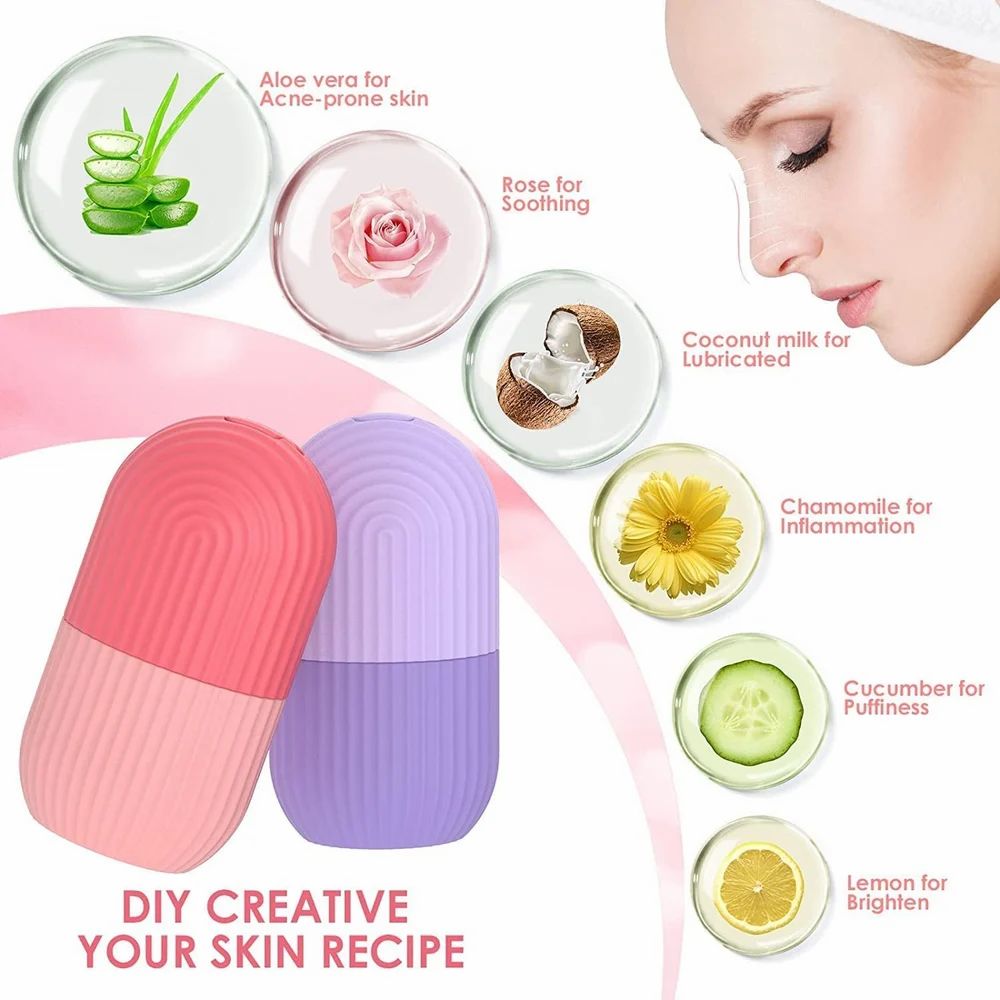 Face Silicone Facial Cube Ice Roller