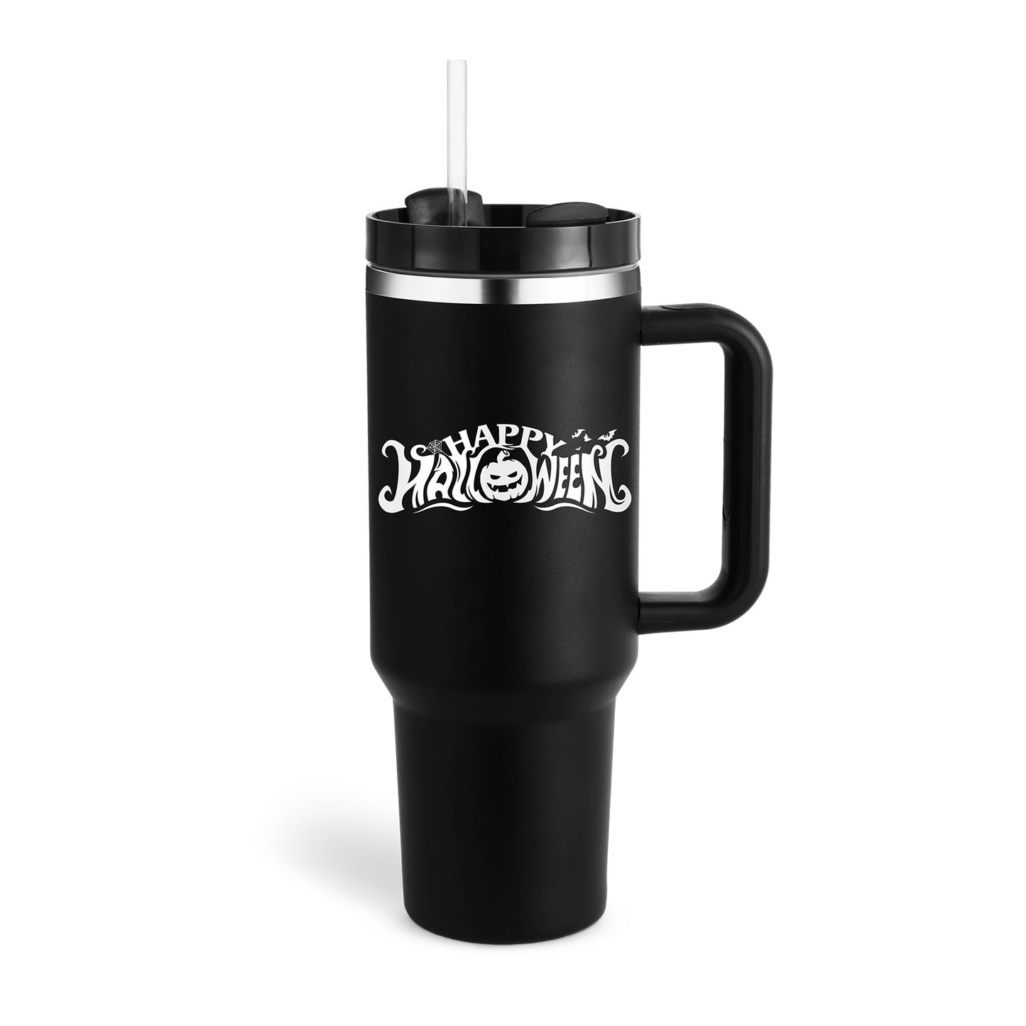 40 Oz Tumbler With Handle Straw Insulated, Stainless Steel